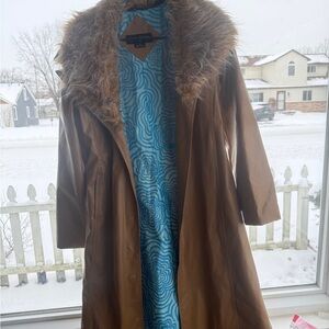 Me Jane Faux Fur Trimmed Coat